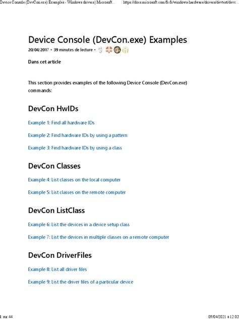 Device Console (DevCon.exe) Examples .